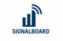 An image of a line graph with a wifi signal coming from the top of the last line. The word SignalBoard is under it